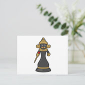 Schachfigur König beim Schach mit Stab Postkarte (Stehend Vorderseite)