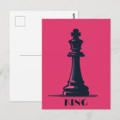 Schachfigur - König Postkarte (Vorne/Hinten)