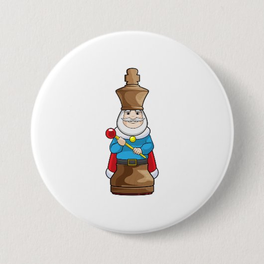 Schachfigur König Schach Button (Vorderseite)