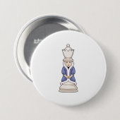 Schachfigur Königin Schach Button (Vorne & Hinten)