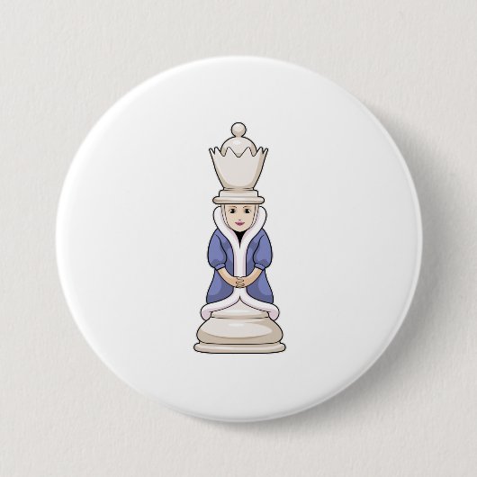 Schachfigur Königin Schach Button (Vorderseite)