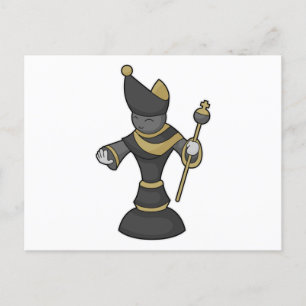 Schachfigur Läuferstab Schach Postkarte