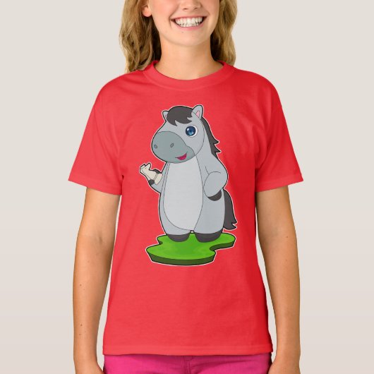 Schachfigur Pferd Springer T-Shirt (Vorderseite)