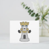 Schachfigur Turm Schach Postkarte (Stehend Vorderseite)