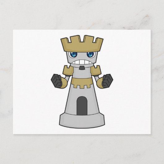 Schachfigur Turm Schach Postkarte (Vorderseite)