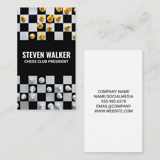 Schachfiguren an Bord | Brettspiel Visitenkarte (Vorne/Hinten)