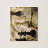 Schachfiguren auf der alten Weltkarte Puzzle (Vertikal)