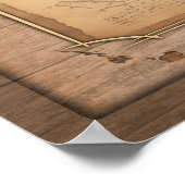 Schachfiguren auf Grunge-Holzbrett-Geschenk Poster (Ecke)