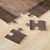 Schachfiguren auf Grunge-Holzbrett-Geschenk Puzzle (Seite)