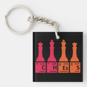 Schachfiguren Chemie Elemente Acryl-Schlüsselanhän Schlüsselanhänger