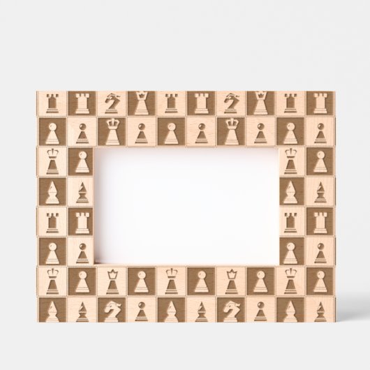 Schachfiguren in Bildrahmen Geätzte Rahmen (Vorderseite)