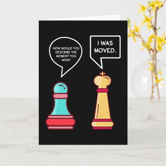 Schachfiguren Karte (Gelbe Blume)