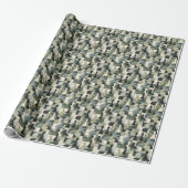 Schachfiguren Moderne grüne und weiße Camouflage Geschenkpapier (Ungerollt)