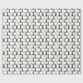 Schachfiguren Moderne Schwarz-Weiß-Klassik Geschenkpapier (Flach)