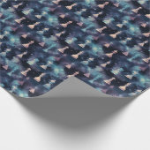 Schachfiguren Moderner Galaxiennebel Kosmischer Ra Geschenkpapier (Ecke)