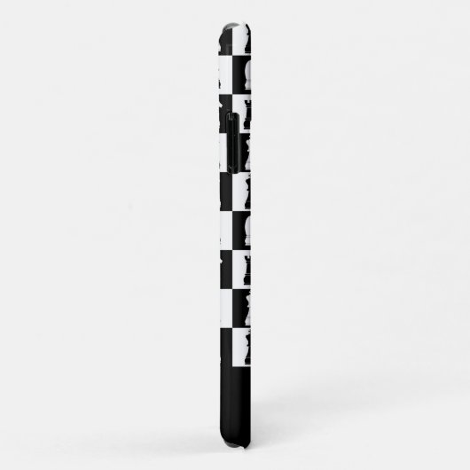 Schachfiguren Muster Schwarz & Weiß Name Case-Mate iPhone Hülle (Hinten/Rechts)