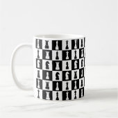 Schachfiguren Schwarz-Weiß-Muster Kaffeetasse (Links)