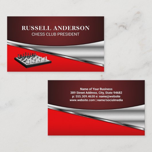 Schachfiguren-Set Visitenkarte (Vorne/Hinten)