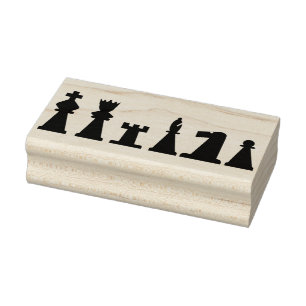 Schachfiguren Silhouette Briefmarke Gummistempel
