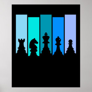 Schachfiguren Silhouette Poster