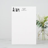 Schachfiguren Vintag Art #2 Briefpapier (Stehend Vorderseite)