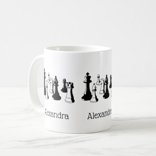 Schachfiguren Vintag Art #2 Kaffeetasse (Vorderseite Links)