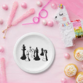 Schachfiguren Vintag Art #2 Pappteller (Party)
