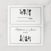 Schachfiguren Vintag Art #2 Platzkarte (Außenseite Aufgefaltet)