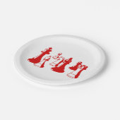 Schachfiguren Vintag Art #2 Rot Pappteller (Schrägansicht)