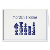 Schachfiguren Vintag Art Blue (Vorderseite (Horizontal))
