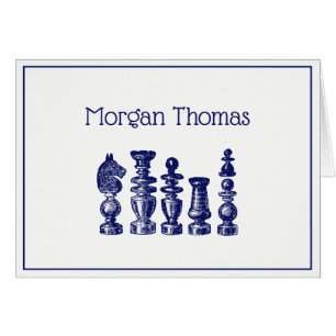 Schachfiguren Vintag Art Blue