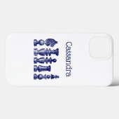 Schachfiguren Vintag Art Blue Case-Mate iPhone Hülle (Rückseite (Horizontal))