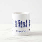 Schachfiguren Vintag Art Blue Kaffeetasse (Mittel)