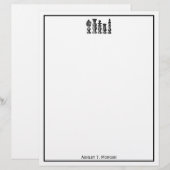 Schachfiguren Vintage Kunst (Vorne/Hinten)