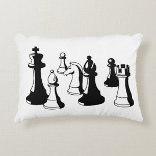 Schachfiguren Vintage-Kunst #2 Dekokissen