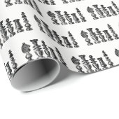 Schachfiguren Vintage Kunst Geschenkpapier (Rolleneckpunkt)