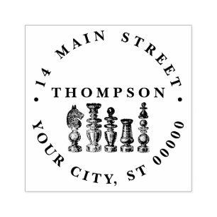 Schachfiguren Vintage Kunst Gummistempel