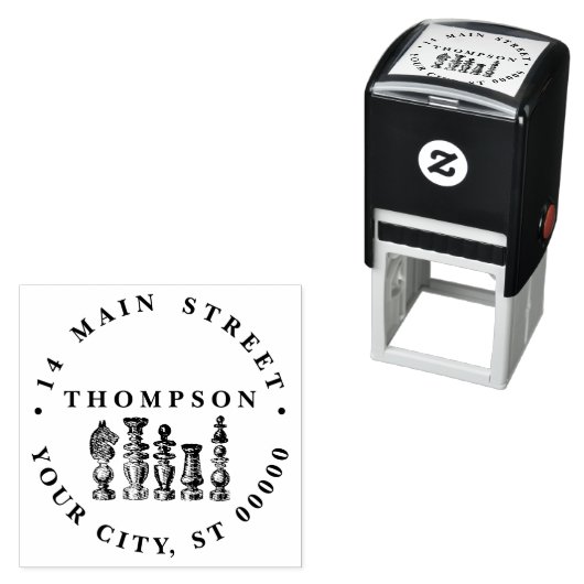 Schachfiguren Vintage Kunst Permastempel (Beispiel)