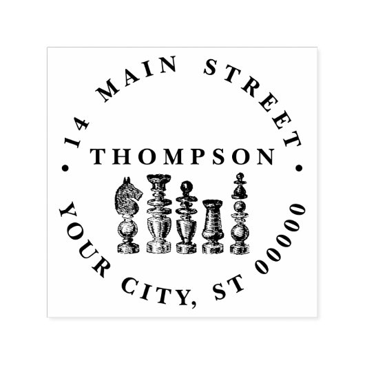 Schachfiguren Vintage Kunst Permastempel (Design)
