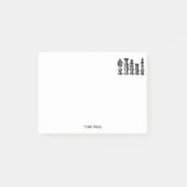 Schachfiguren Vintage Kunst Post-it Klebezettel (Vorderseite)