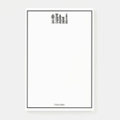 Schachfiguren Vintage Kunst Post-it Klebezettel (Vorderseite)