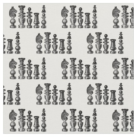 Schachfiguren Vintage Kunst Stoff (Nahaufnahme)