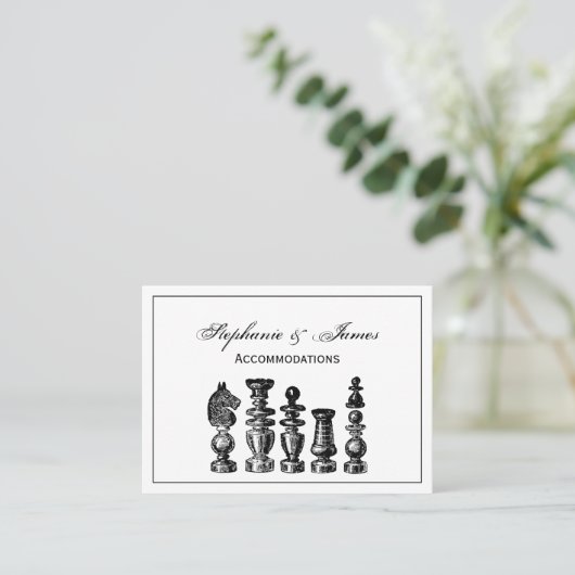 Schachfiguren Vintage Kunst Visitenkarte (Stehend Vorderseite)