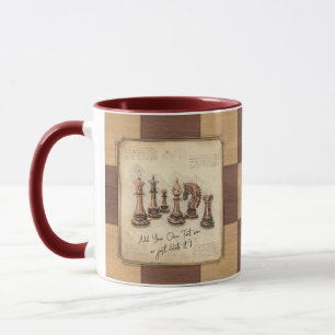Schachfiguren Vintage Skizze Kunst, Spielergeschen Tasse