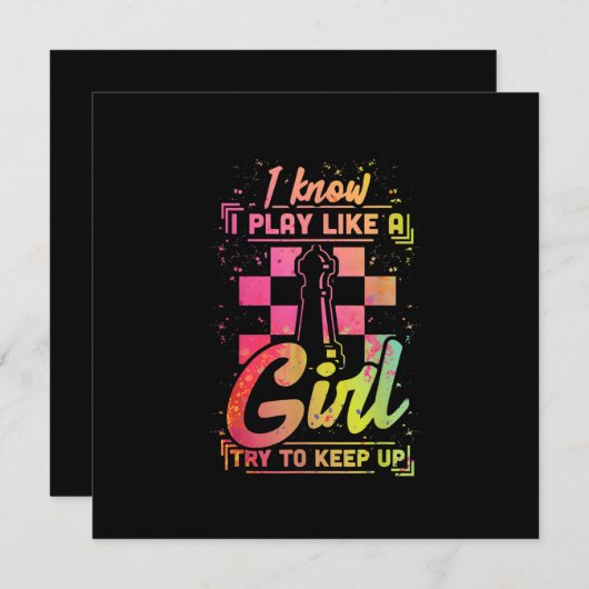 Schachfrauen Queen Chessfield Team spielt wie ein Einladung (Vorne/Hinten)