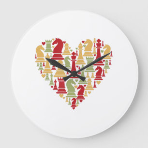Schachgeschenk   Ich liebe Schach wirklich Große Wanduhr