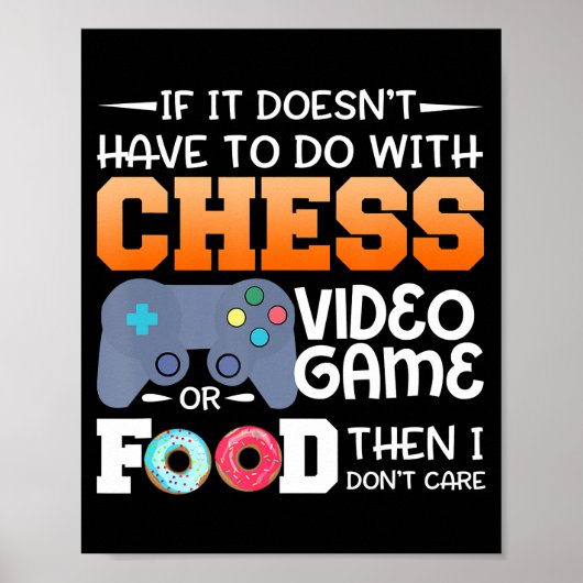 Schachgeschenk | Schach-Videospiel oder Food-Desig Poster (Vorne)