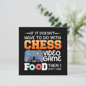 Schachgeschenk | Schachspiel- oder Lebensmitteldes Einladung (Stehend Vorderseite)