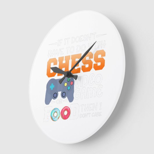 Schachgeschenk | Schachspiel- oder Lebensmitteldes Große Wanduhr (Winkel)