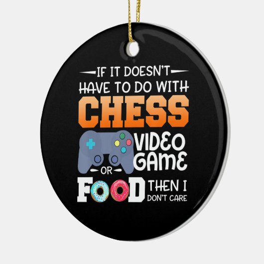 Schachgeschenk | Schachspiel- oder Lebensmitteldes Keramik Ornament (Links)